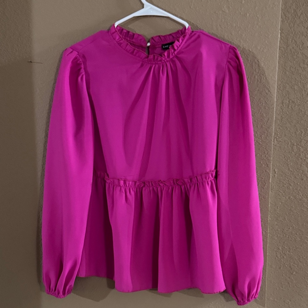 SHEIN Vibrant Fuchsia Blouse